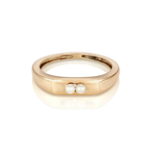 Modernist Birthstone Signet Ring - April | Diamond