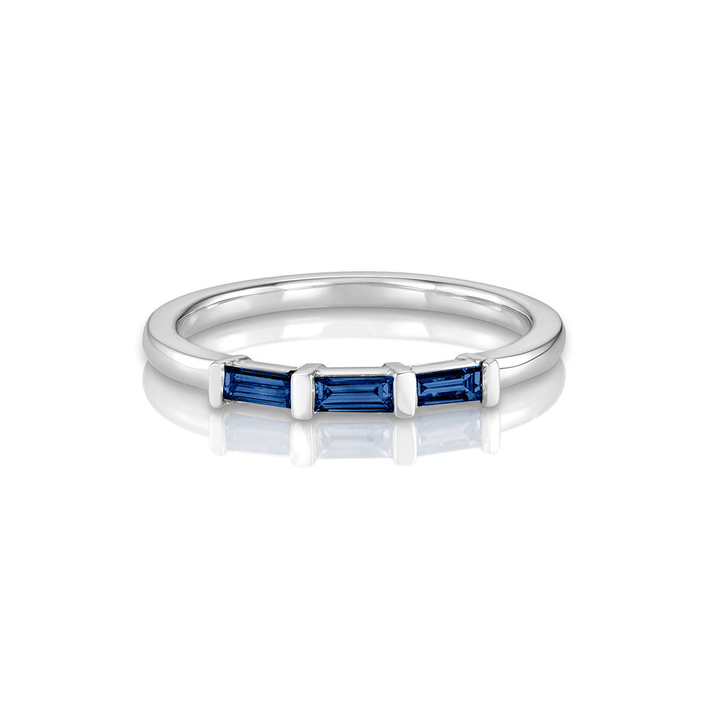 Yours only - Baguette Line Blue Sapphires Ring