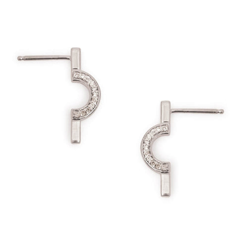 Modern Link Opal earrings