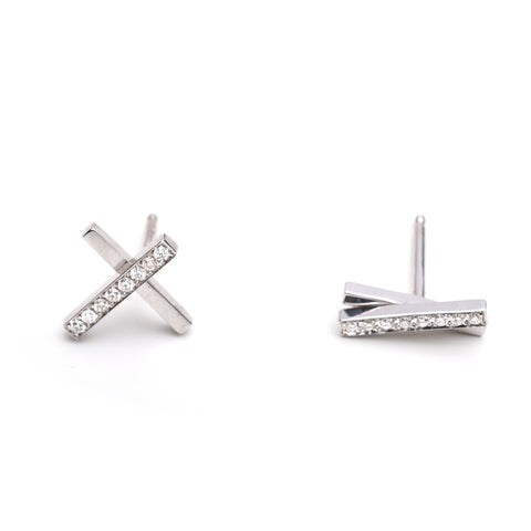 Modern Link Diamond earrings