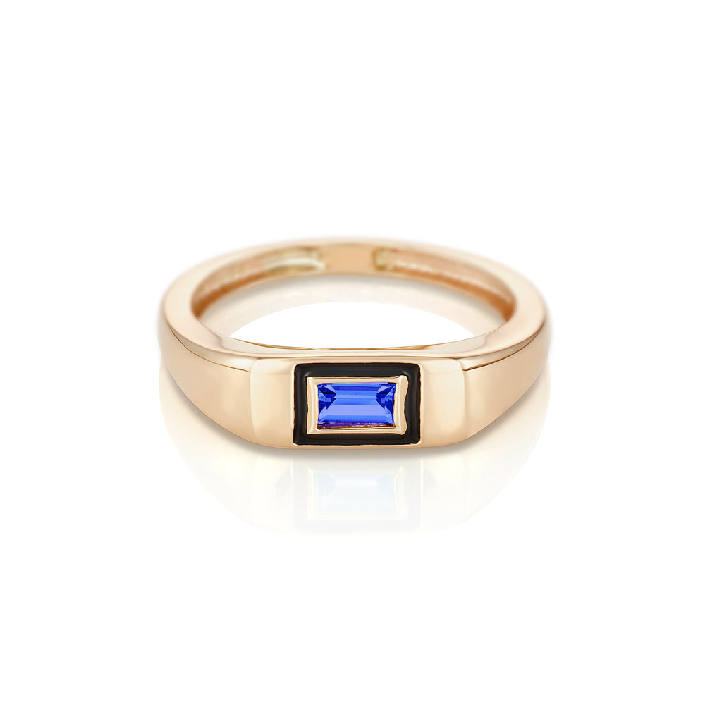 Modernist Birthstone Signet Ring - September | Sapphire