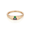 Modernist Birthstone Signet Ring - May | Emerald