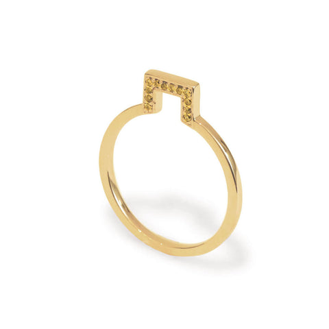 Modern Link sapphire Ring