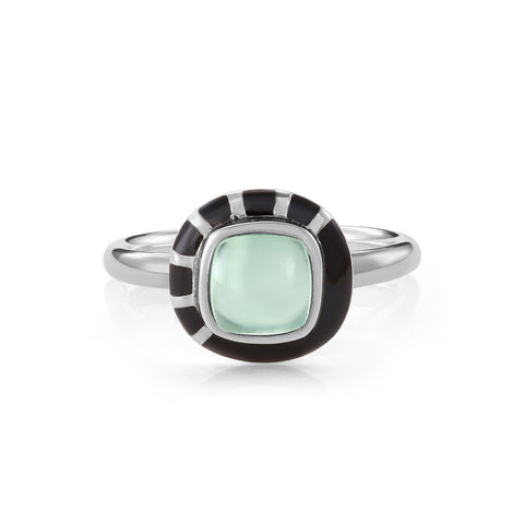 GEO BLACK FACETED RING