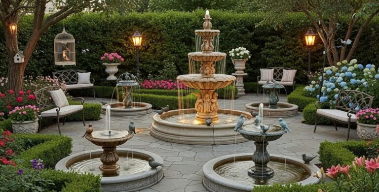 Turn Your Outdoor into a Classy Place with Fancy Fountain Pumps and Bird Fountains